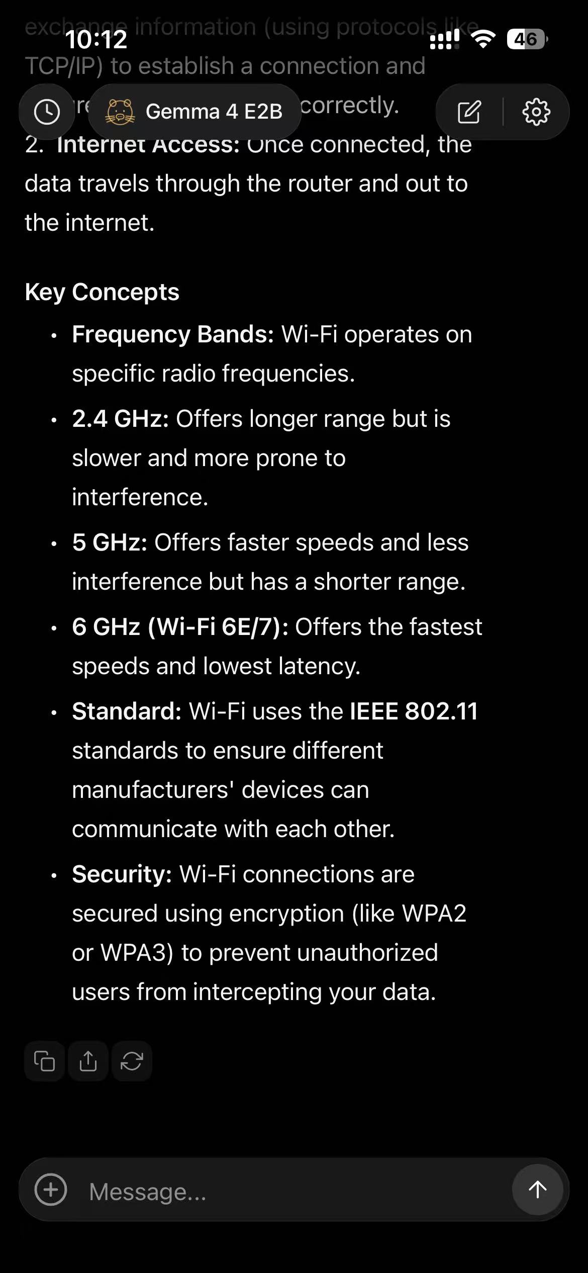 Chat explaining how Wi-Fi works